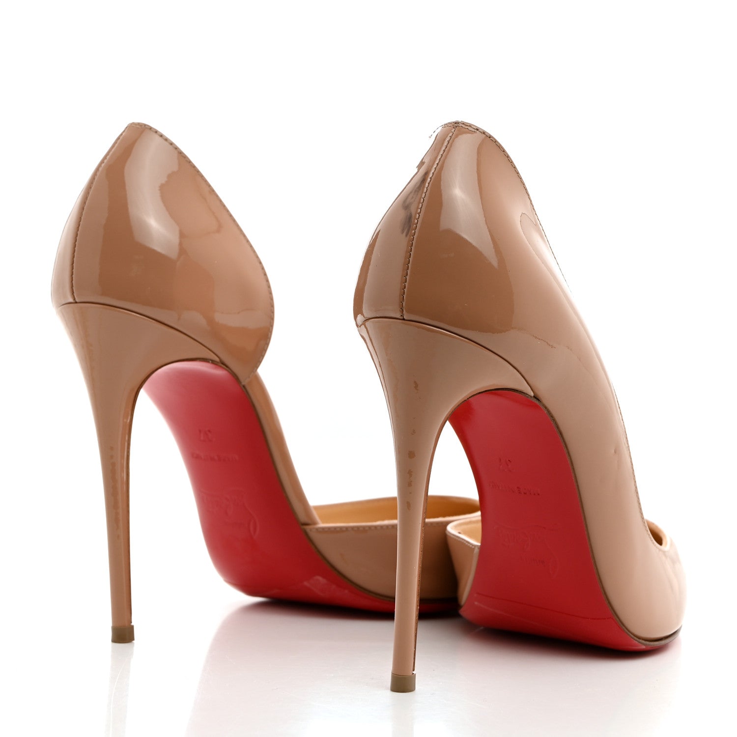 Christian Louboutin Patent Iriza 100 Pumps 37 Nude 4 of 9