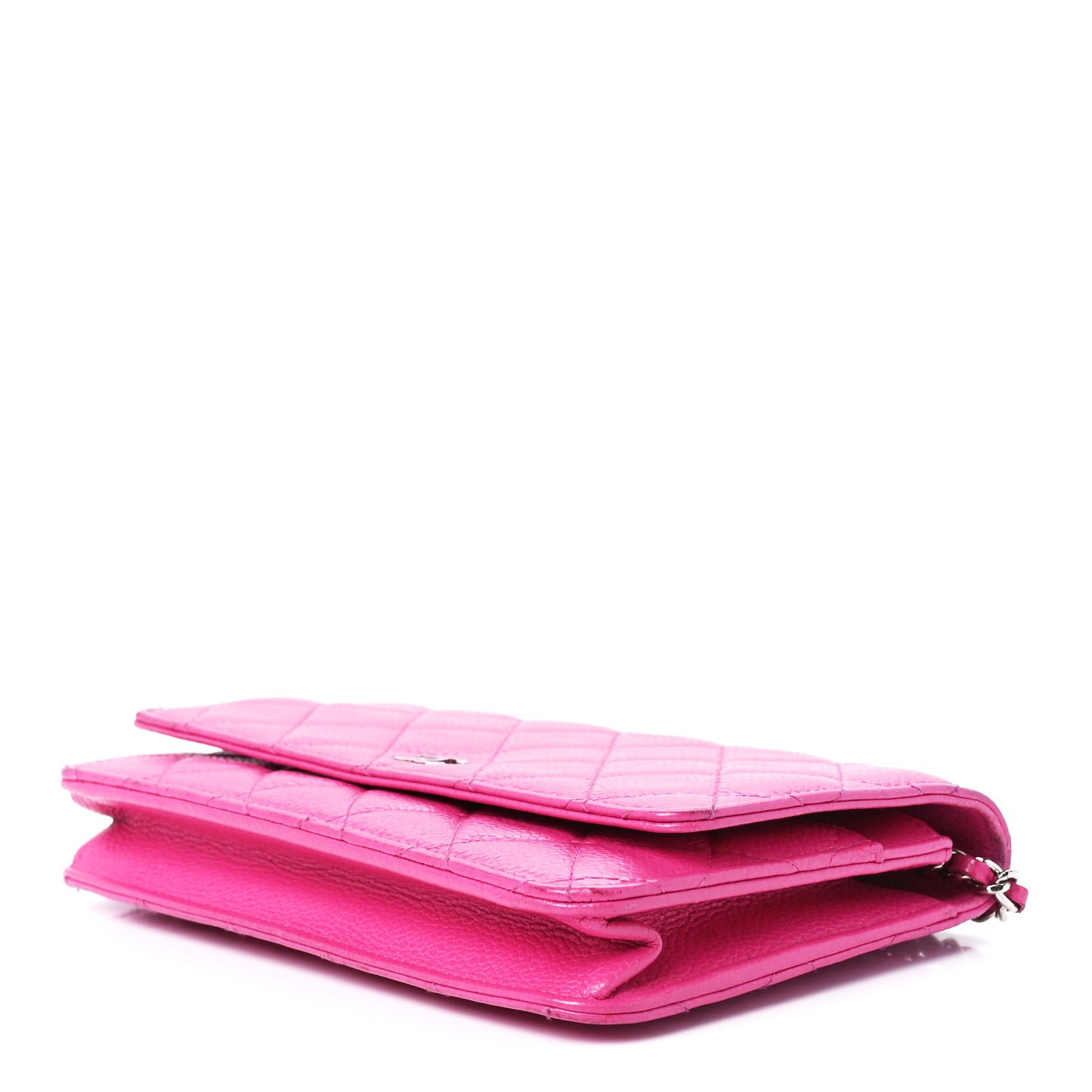 Caviar Quilted Wallet on Chain WOC Pink