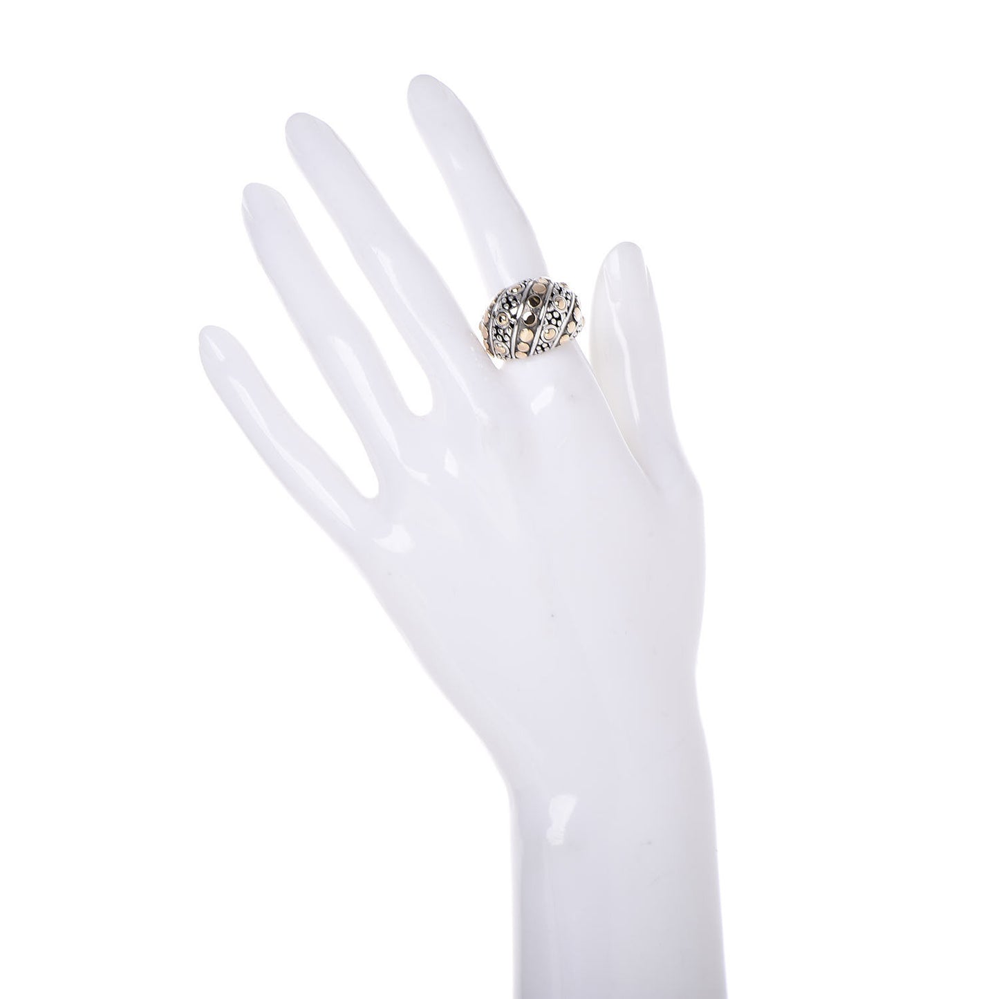 Sterling Silver 18K Yellow Gold Jaisalmer Dot Ring 53 6.5