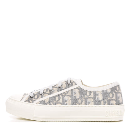 Christian Dior Canvas Oblique Walk'N'Dior Low Top Sneakers 37 Grey Stone 1 of 8