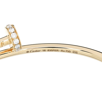 Cartier 18K Yellow Gold Diamond Small Juste Un Clou Bracelet 16 4 of 5