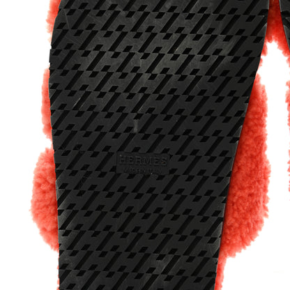 Hermes Woolskin Womens Chypre Sandals 38 Orange 6 of 9