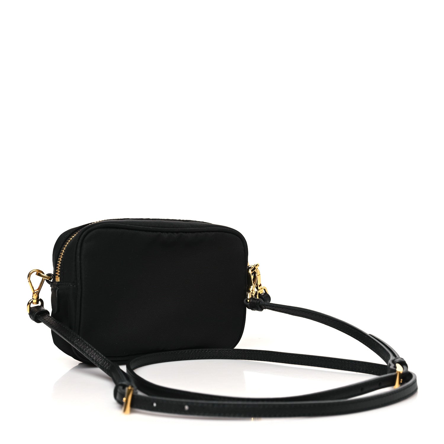 Prada Tessuto Nylon Saffiano Convertible Crossbody Wristlet Black 3 of 9