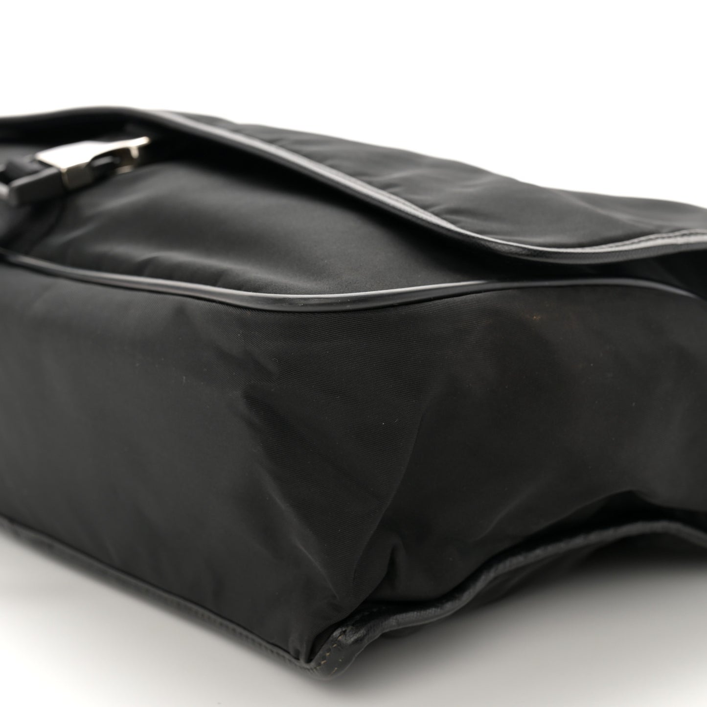 Tessuto Nylon Saffiano Logo Messenger Bag Black