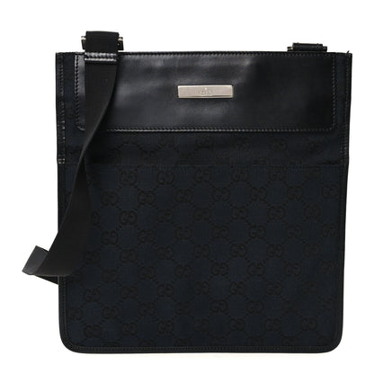 Gucci GG Monogram Messenger Crossbody Bag Black Navy 1 of 10