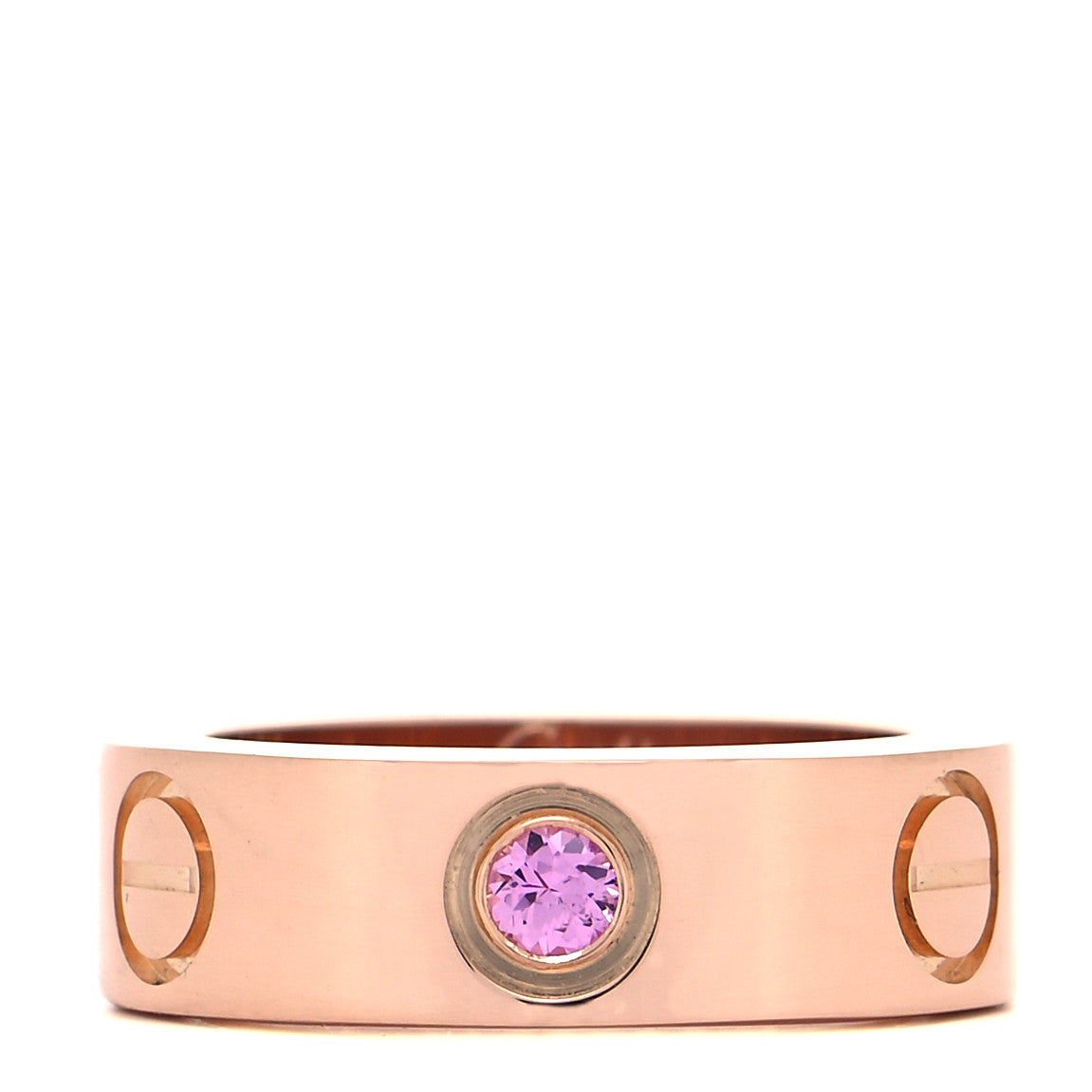 Cartier 18K Pink Gold Pink Sapphire 5.5mm LOVE Ring 44 3 1 of 5