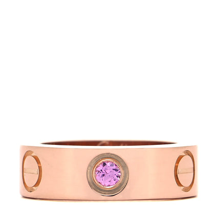 Cartier 18K Pink Gold Pink Sapphire 5.5mm LOVE Ring 44 3 1 of 5