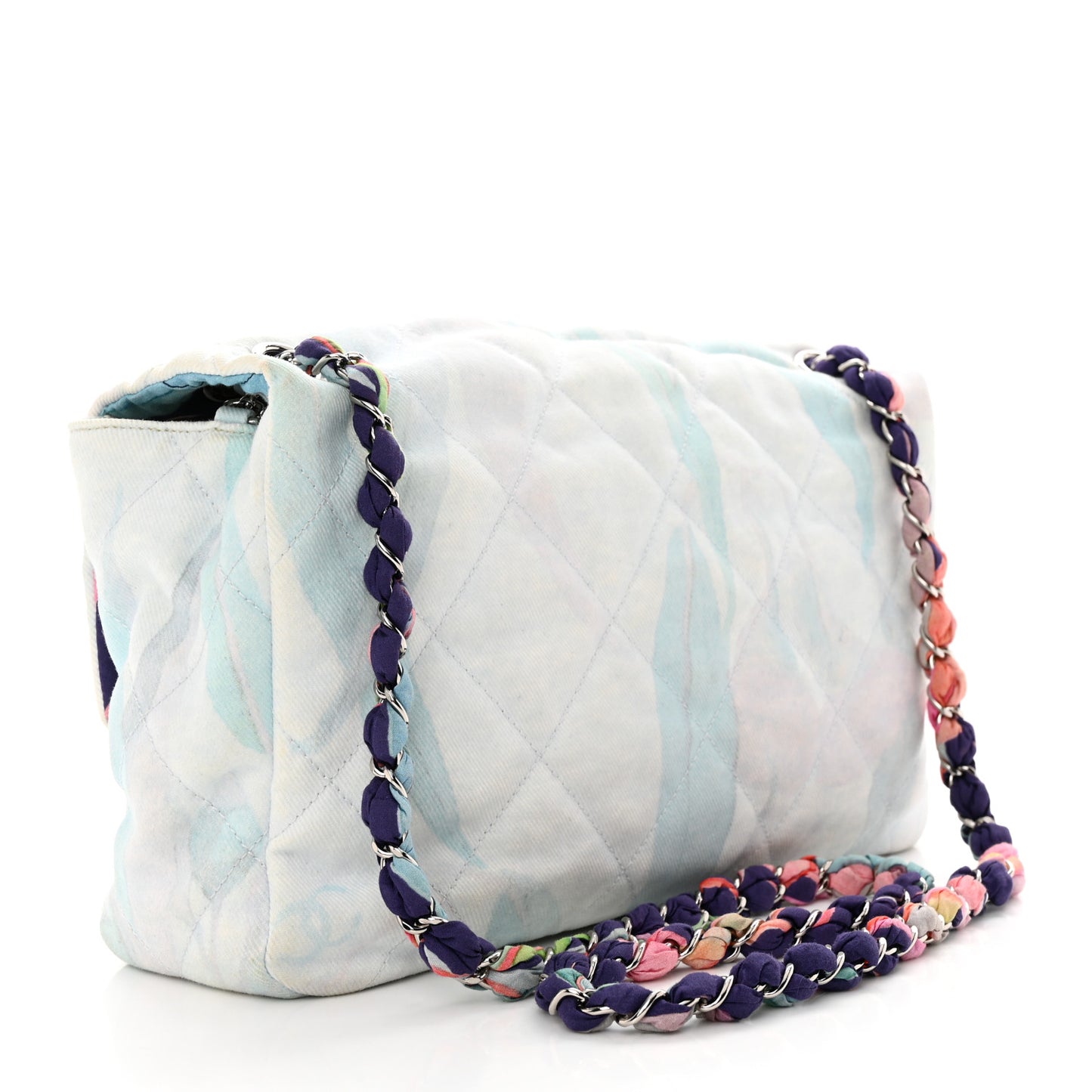 Canvas Quilted Jungle Jeans Flap White Multicolor