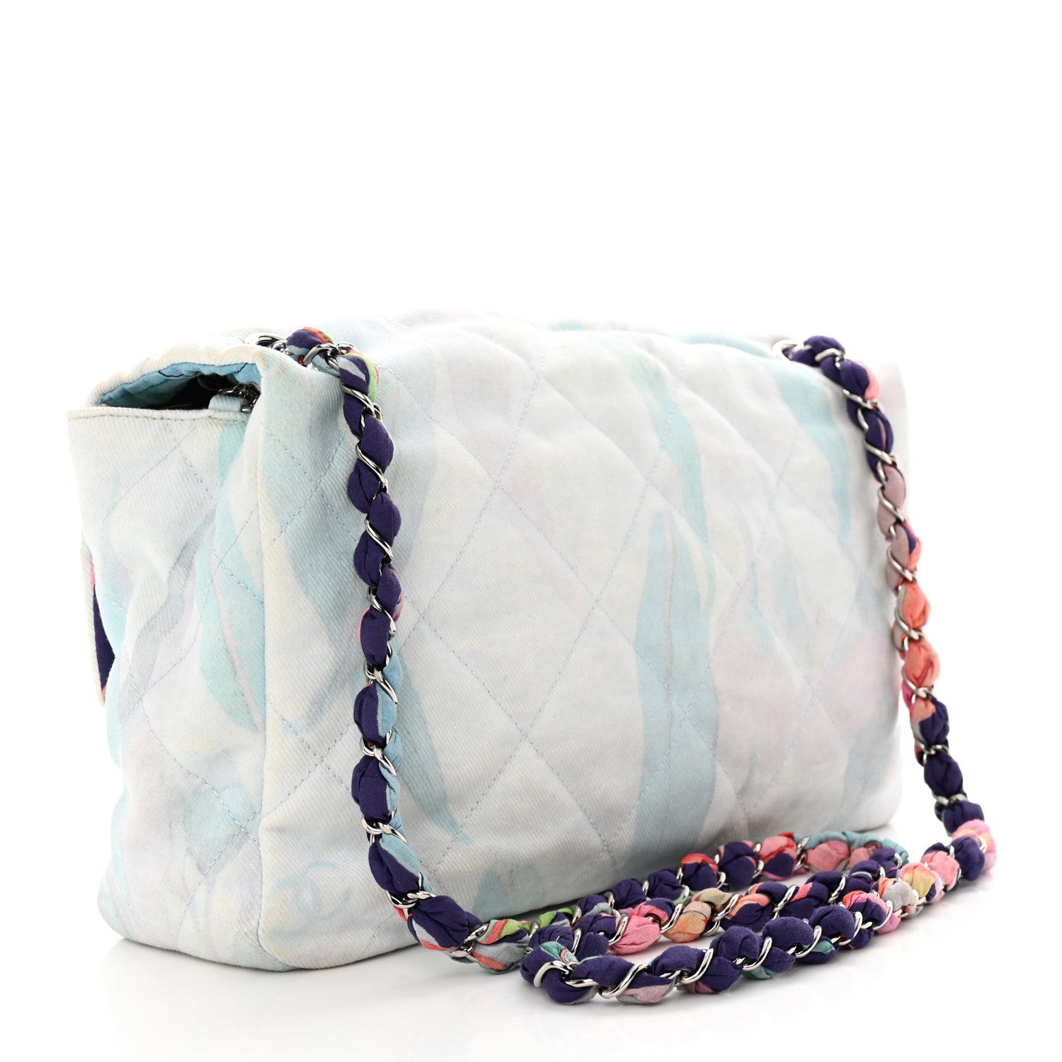Chanel Canvas Quilted Jungle Jeans Flap White Multicolor 3 of 13