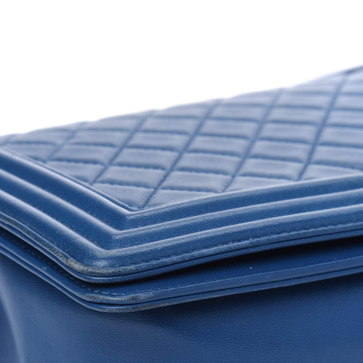 Lambskin Quilted New Medium Boy Flap Dark Navy Blue