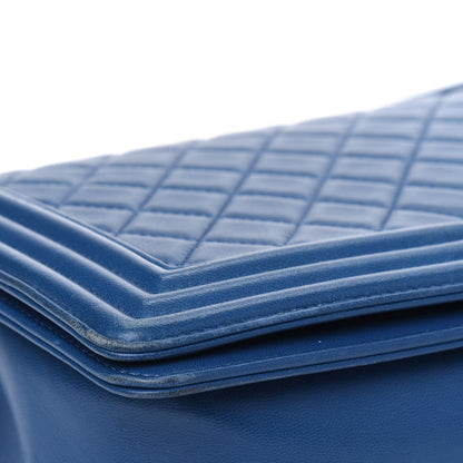 Chanel Lambskin Quilted New Medium Boy Flap Dark Navy Blue 7 of 9