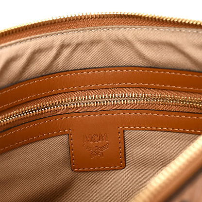 MCM Visetos Medium Crossbody Pouch Cognac 6 of 7