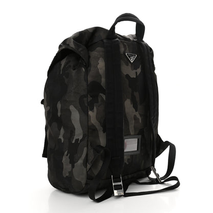 Prada Tessuto Nylon Camouflage Print Double Buckle Backpack Fumo 3 of 11