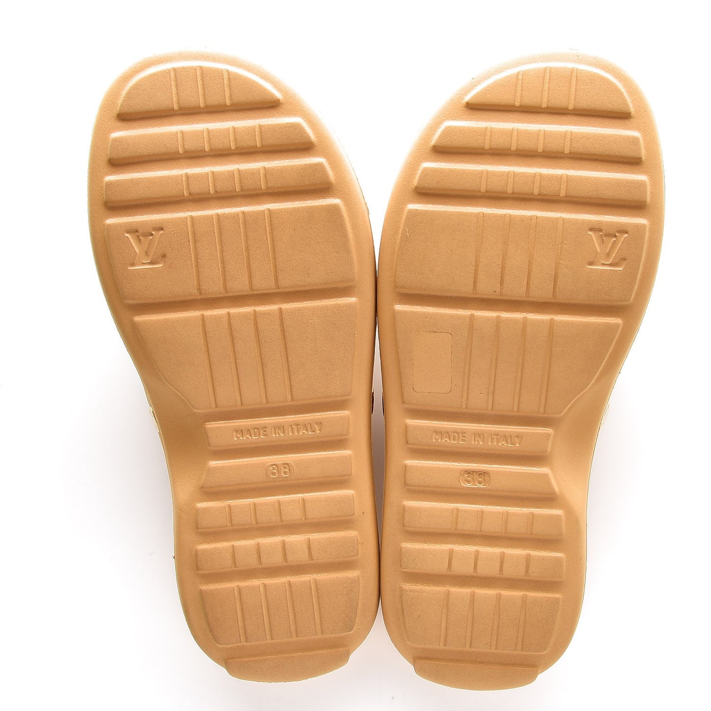 PVC Monogram Spa Sandals 38 Brown