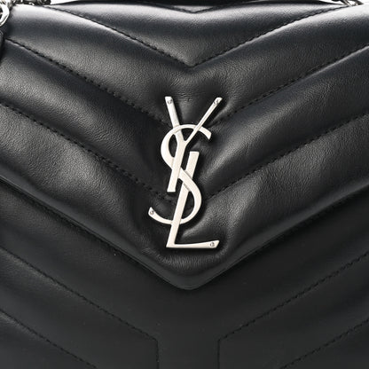 Saint Laurent Calfskin Y Quilted Monogram Small Loulou Chain Satchel Black 5 of 10
