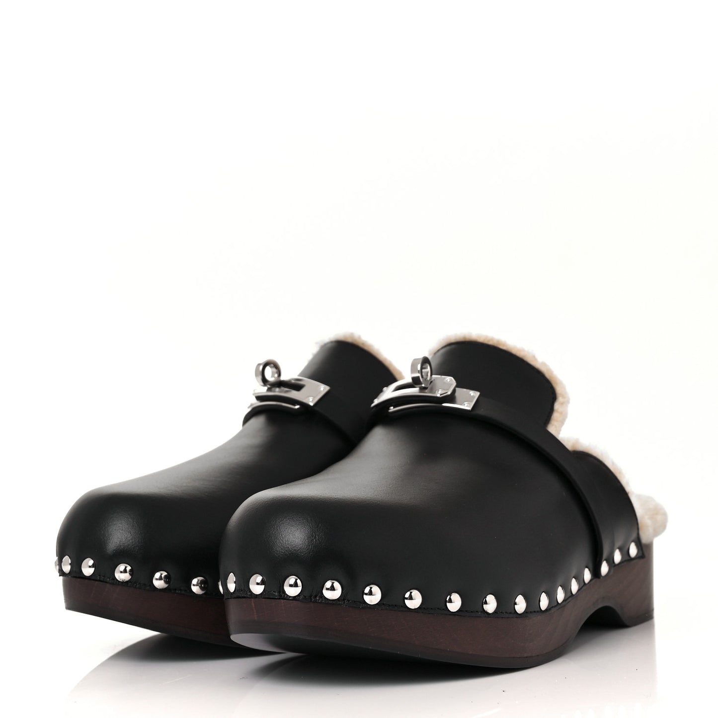 Calfskin Woolskin Carlotta Mules 37 Black