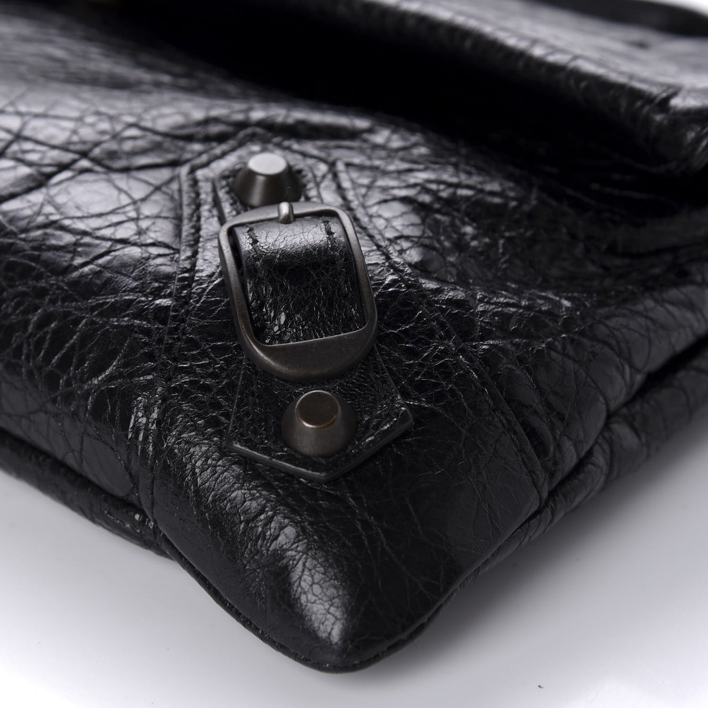 Agneau Classic Hardware Envelope Clutch Black