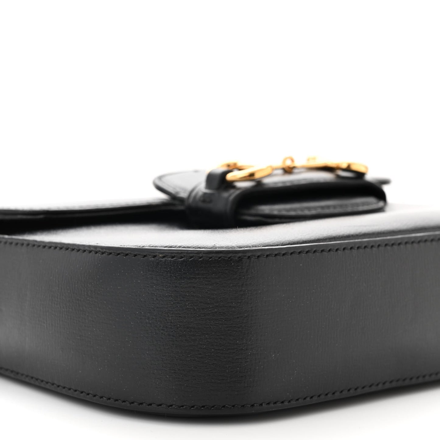 Azalea Calfskin Web Mini Horsebit 1955 Shoulder Bag Black