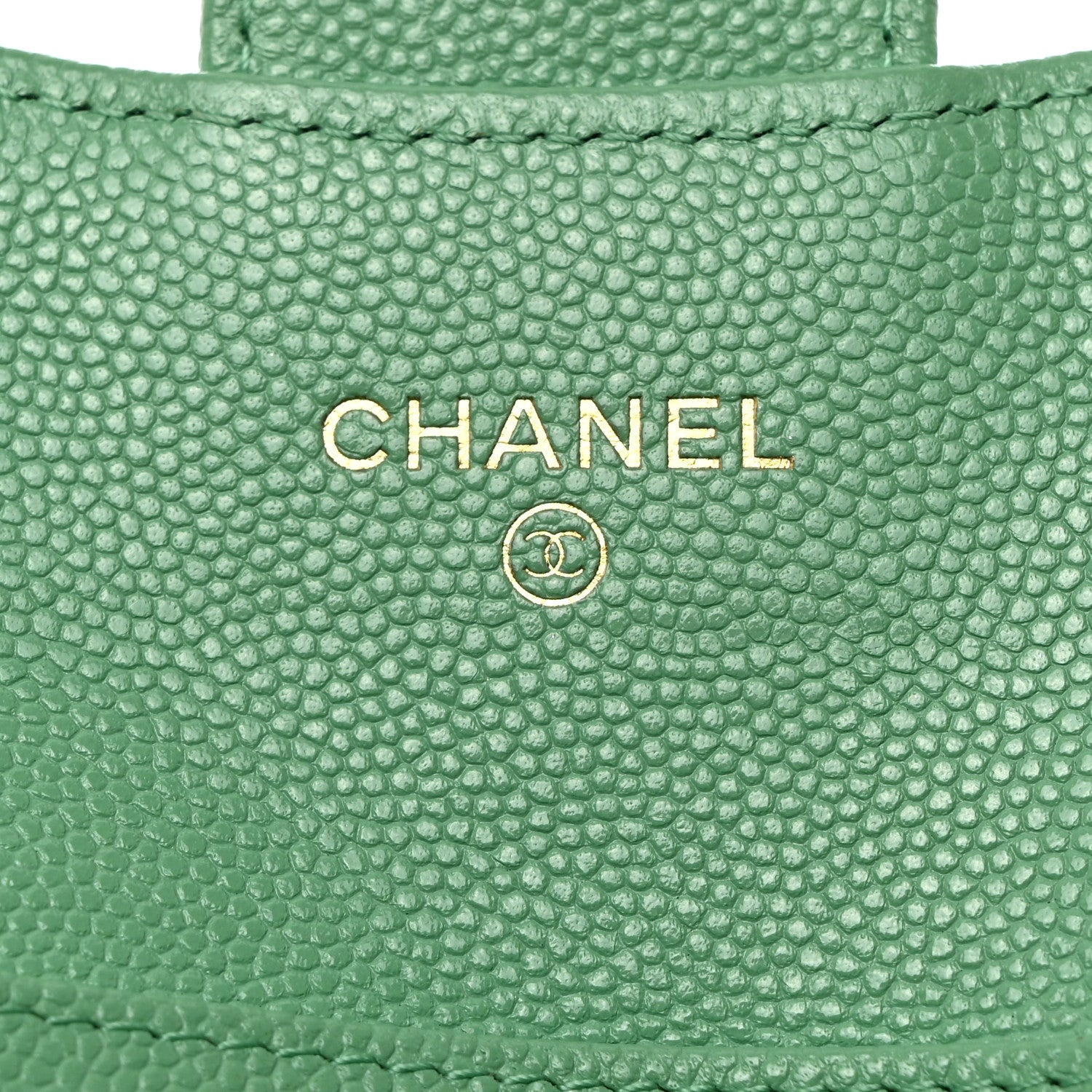 Chanel Caviar Quilted Flap Card Holder On Chain Light Green 6 of 9