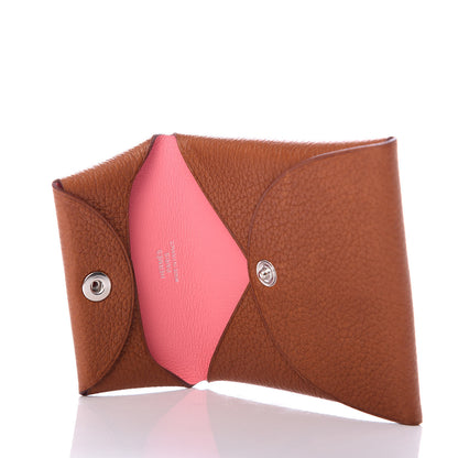 Hermes Barenia Faubourg Bastia Verso Coin Purse Fauve Rose D'ete 5 of 7