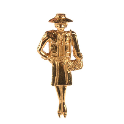 Chanel Coco Figurine Pin Brooch Gold 1 of 6