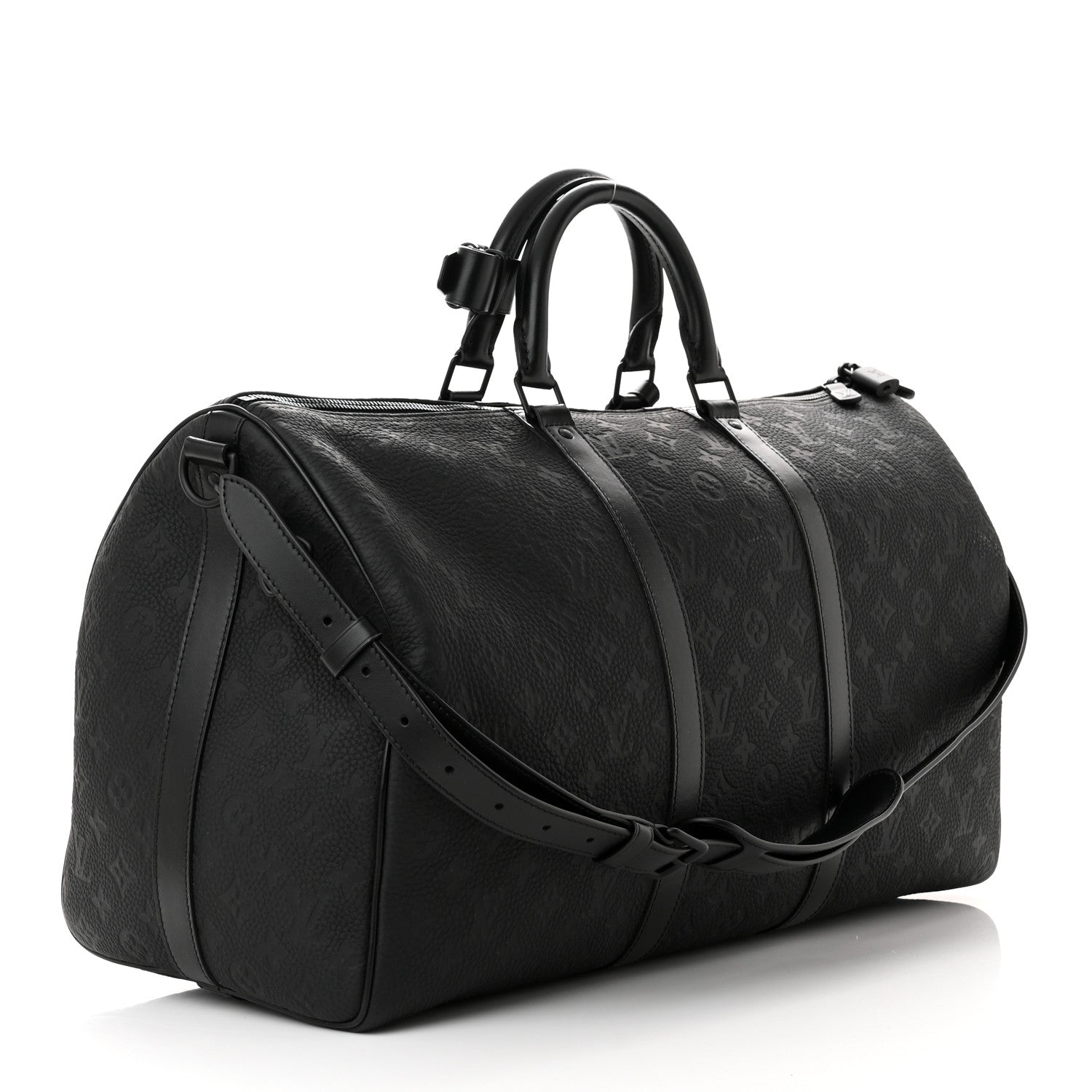 Louis Vuitton Taurillon Monogram Keepall Bandouliere 50 Black 3 of 9