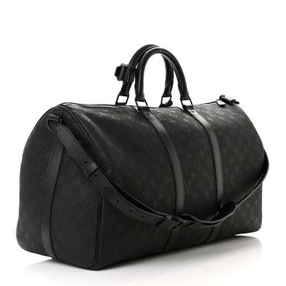 Louis Vuitton Taurillon Monogram Keepall Bandouliere 50 Black 3 of 9