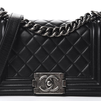 Chanel Lambskin Quilted Small Boy Flap Black 10 of 10
