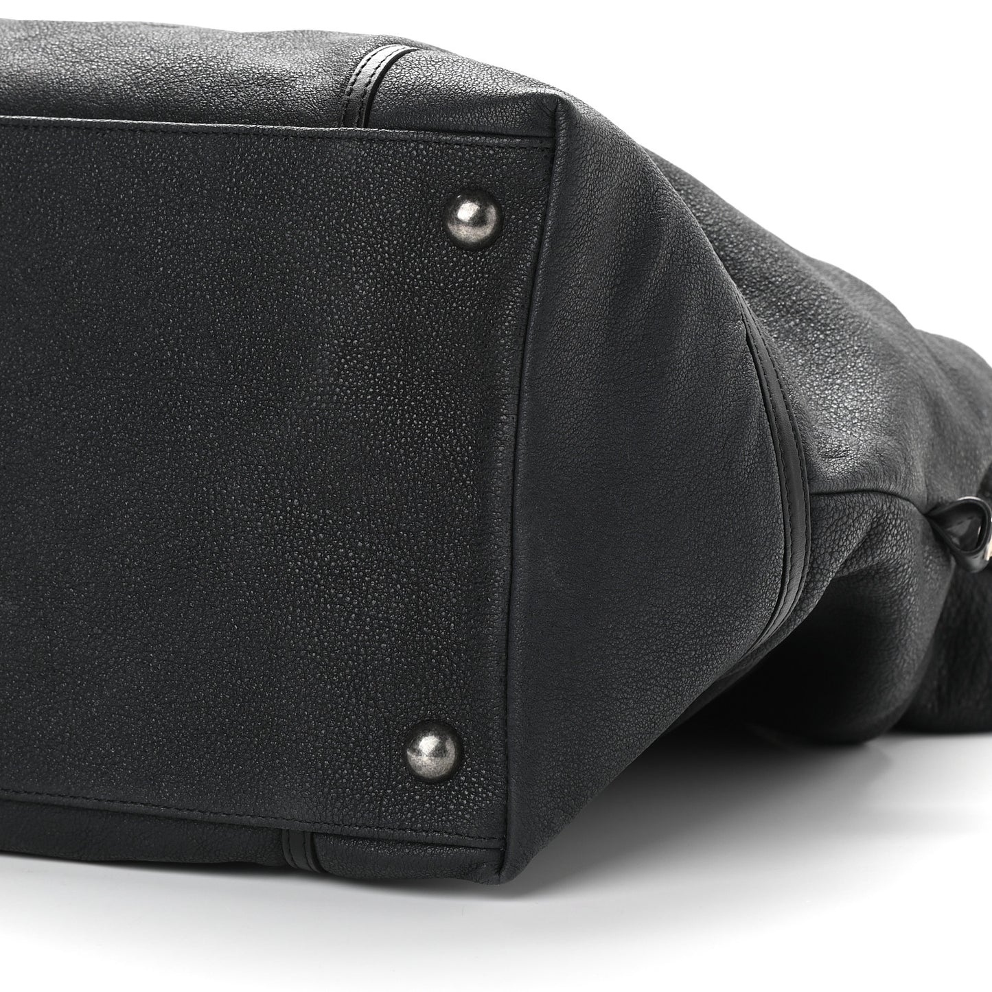 Washed Calfskin Tote Black