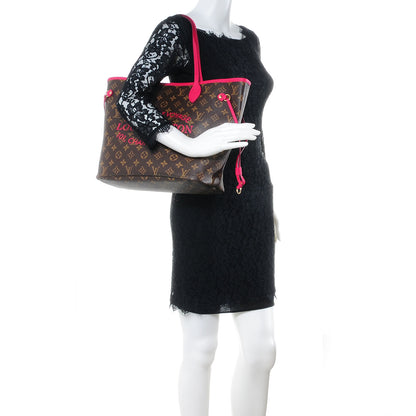 Louis Vuitton Monogram Ikat Neverfull MM Rose Indien 2 of 8