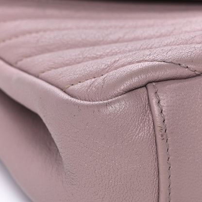 Saint Laurent Sheepskin Matelasse Chevron Monogram Medium College Bag Rose Poudre 5 of 19