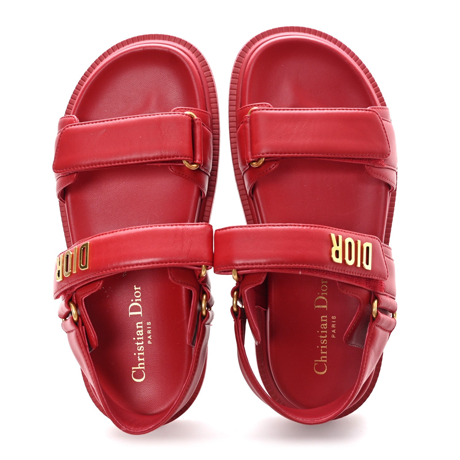 Christian Dior Lambskin Dioract 10mm Sandals 37.5 Raspberry