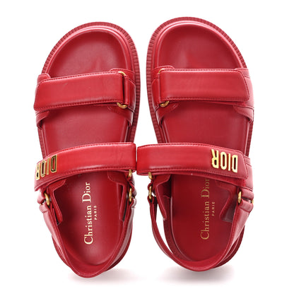 Christian Dior Lambskin Dioract 10mm Sandals 37.5 Raspberry 2 of 10