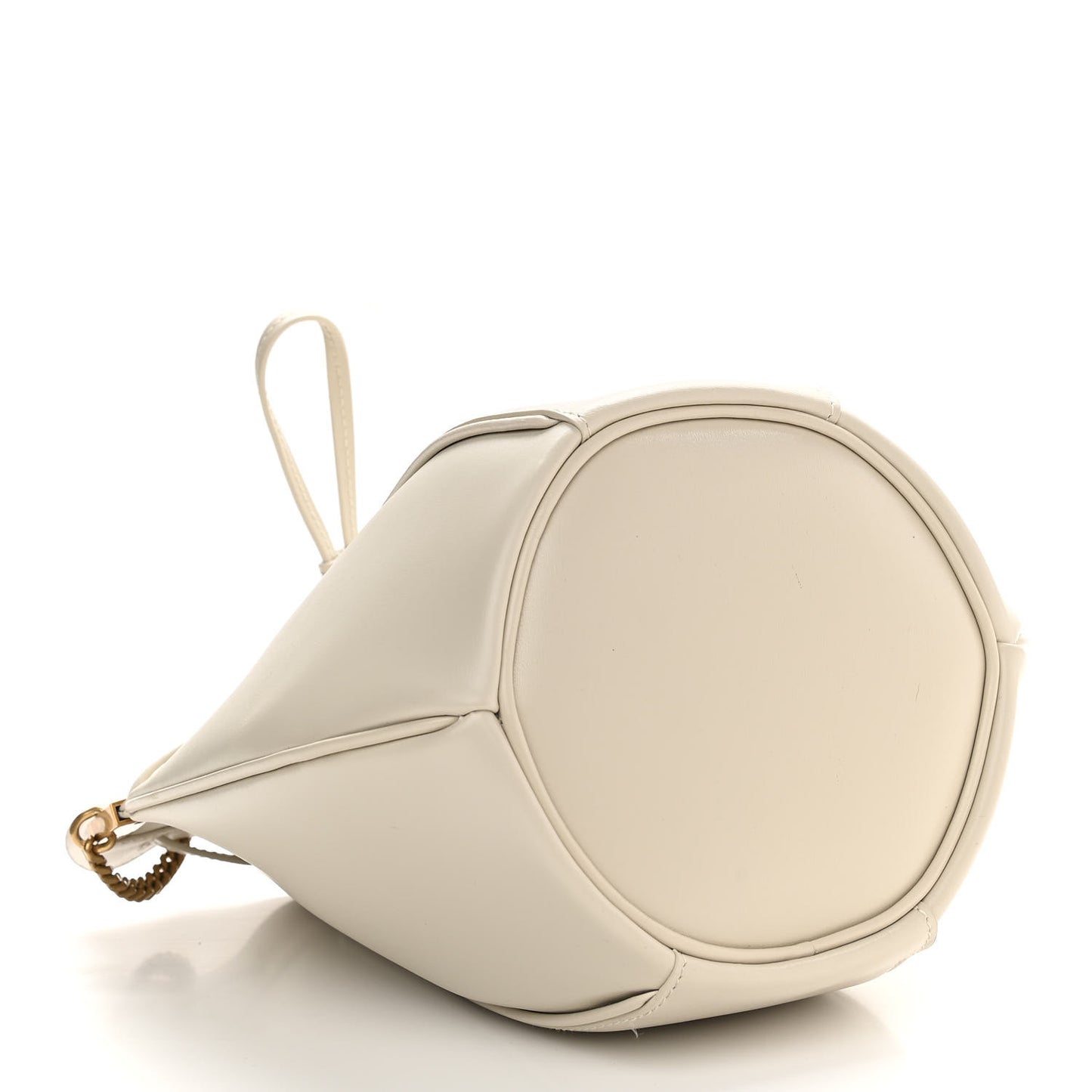 Smooth Calfskin Small Talitha Bucket Bag Vintage White