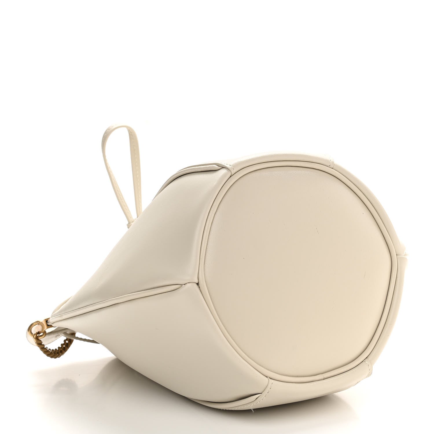 Saint Laurent Smooth Calfskin Small Talitha Bucket Bag Vintage White 4 of 9