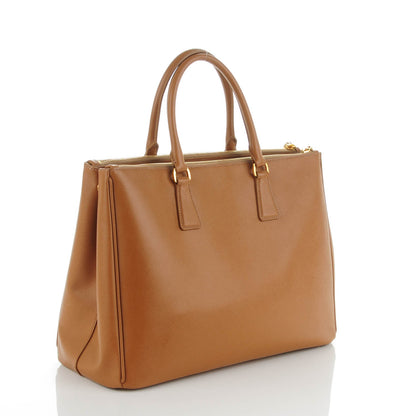 Prada Saffiano Large Galleria Double Zip Tote Caramel 3 of 9