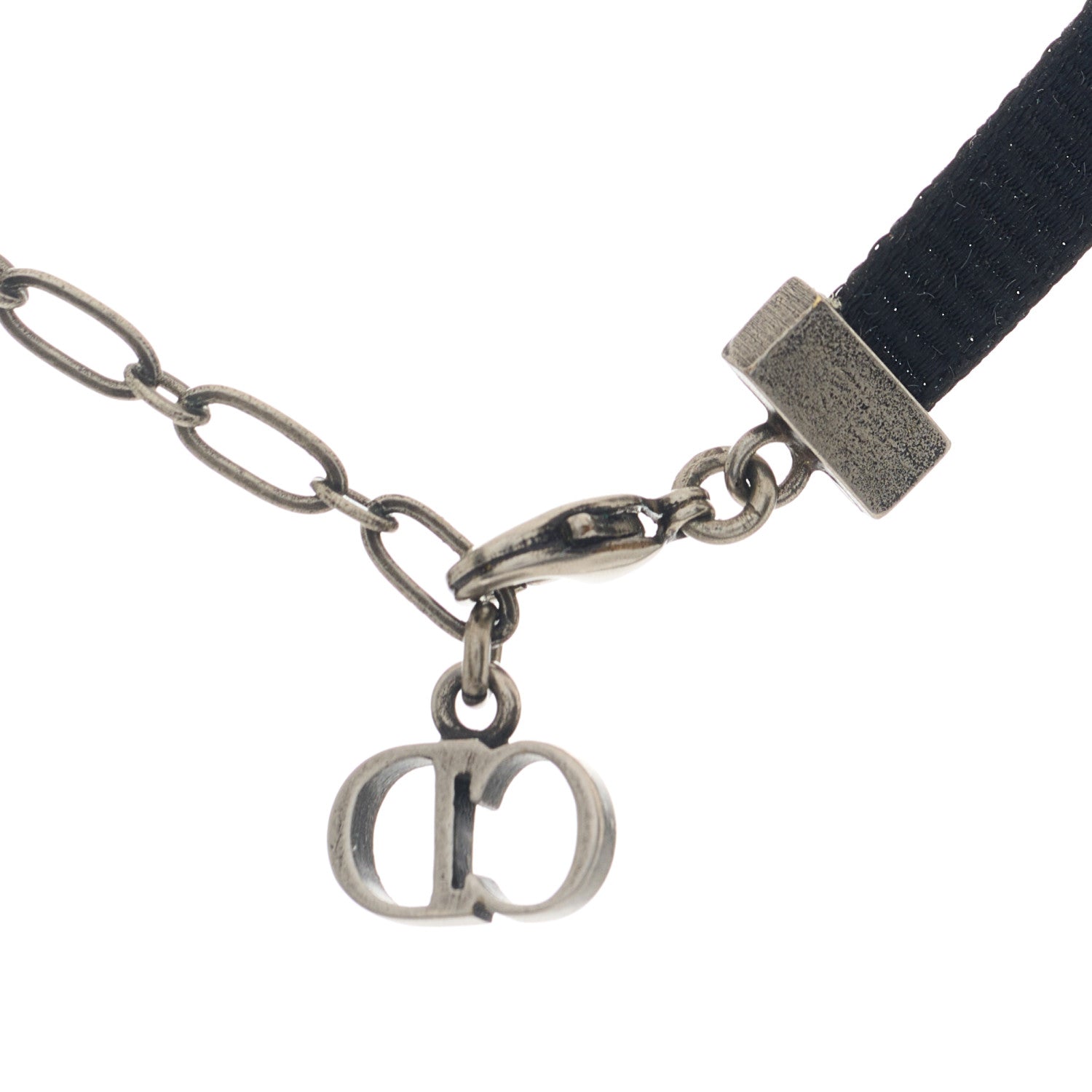 Christian Dior Grosgrain Ribbon Turquoise J'Adior Logo Choker Necklace Black 4 of 4