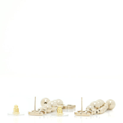 Chanel Metal CC Bead Drop Earrings Gold 3 of 5
