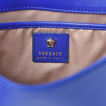Versace Lambskin Palazzo Chain Evening Bag Blue 6 of 12