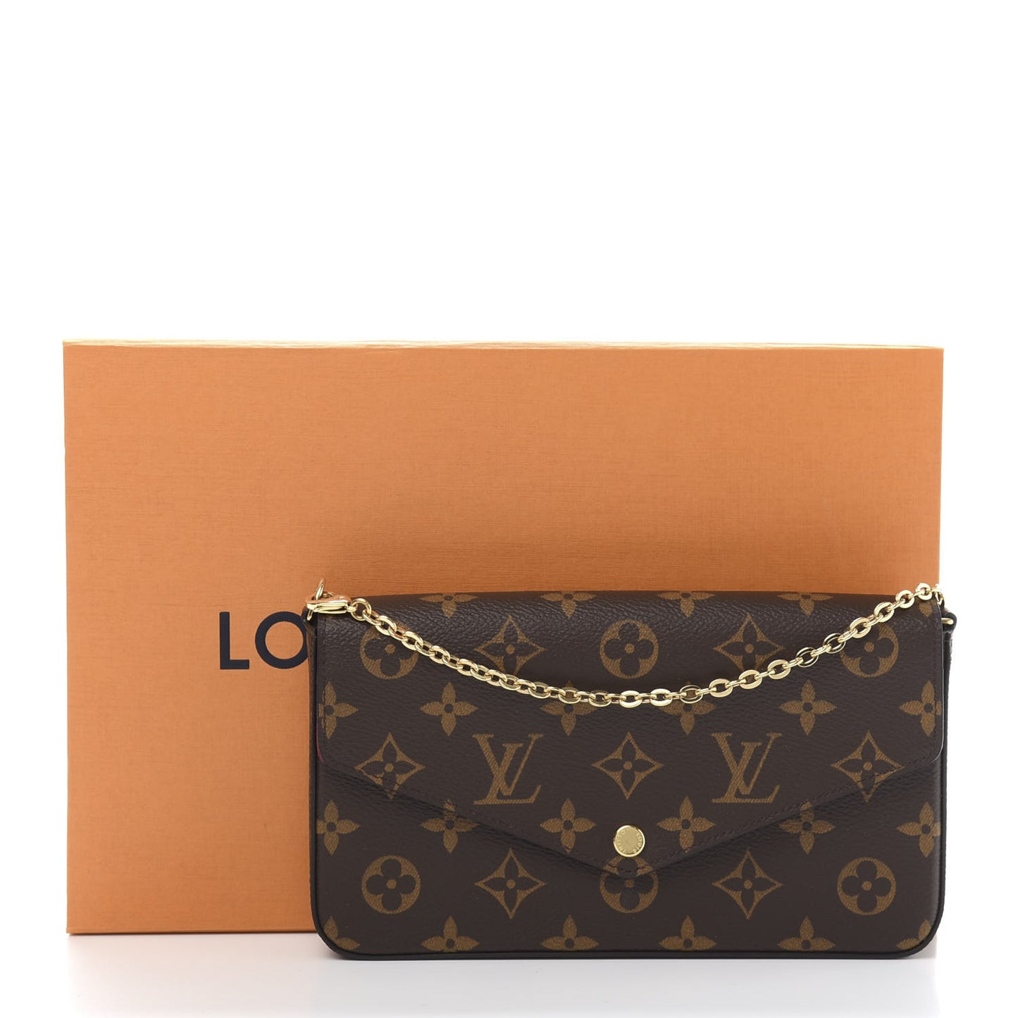 Monogram Pochette Felicie Chain Wallet Fuchsia