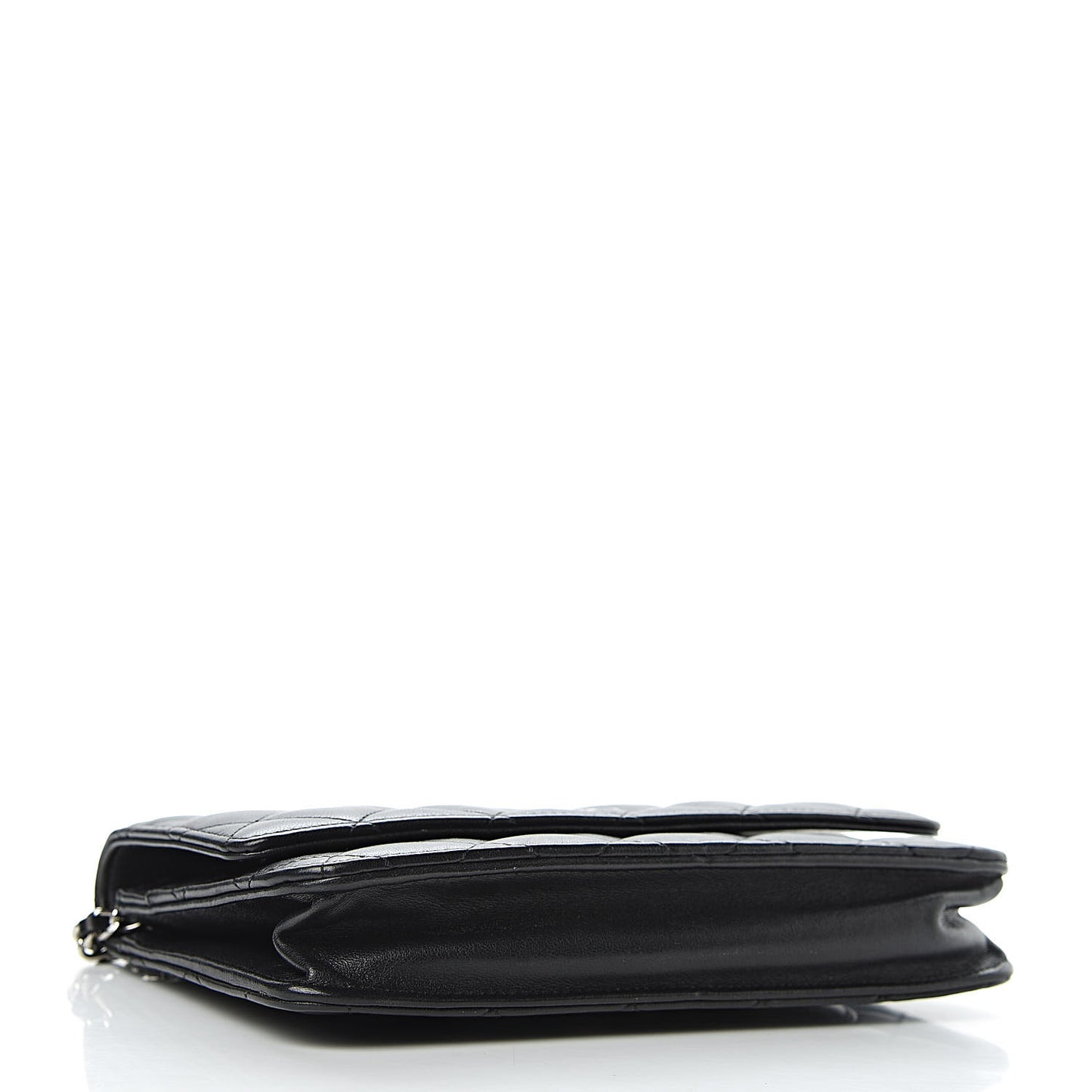 Lambskin Quilted Wallet On Chain WOC Black