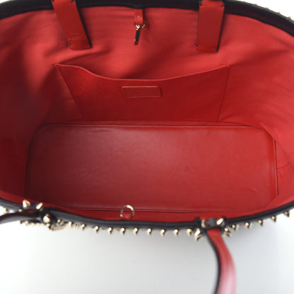 Christian Louboutin Calfskin Metallic Straw Spikes East West Cabata Tote Multicolor 5 of 9