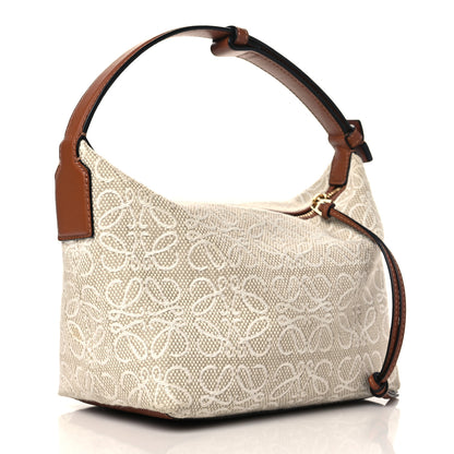 Loewe Jacquard Anagram Calfskin Small Cubi Bag Ecru Tan 3 of 7
