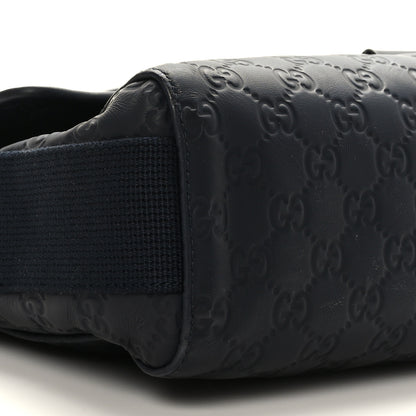 Gucci Guccissima Medium Messenger Bag Navy Blue 8 of 9