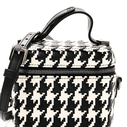 Christian Dior Calfskin Macro Houndstooth Embossed Micro Lady Dior Vanity Case Black White 7 of 9
