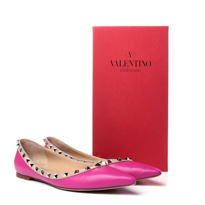 Valentino Garavani Calfskin Nappa Rockstud Ballerina Flats 40 Fuxia Poudre 13 of 13