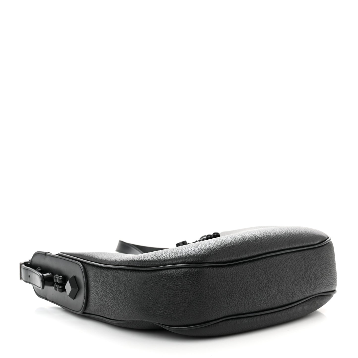 Grained Calfskin Carasky Shoulder Bag Black