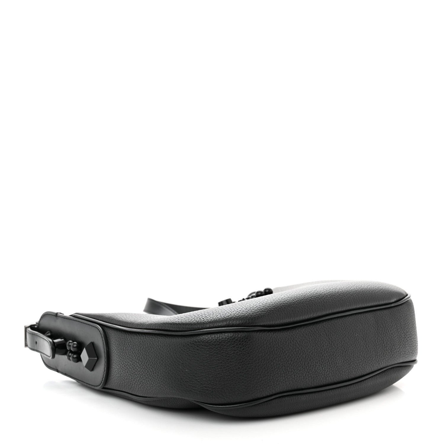 Christian Louboutin Grained Calfskin Carasky Shoulder Bag Black 4 of 12