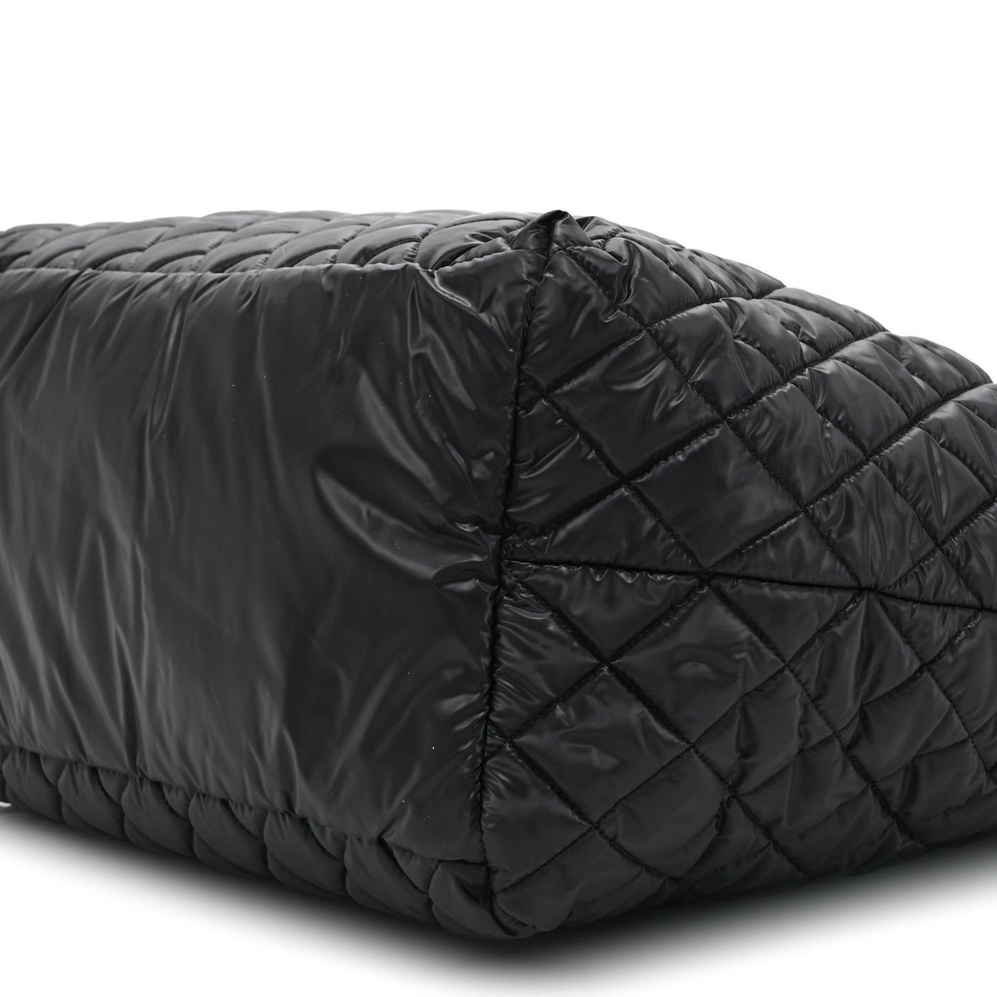 Nylon Quilted Large Coco Cocoon Tote Black