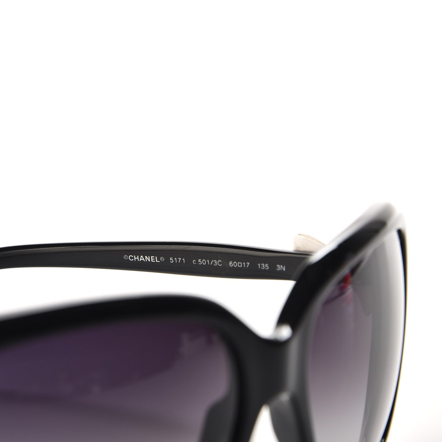 Chanel CC Bow Sunglasses 5171 Black White 6 of 8